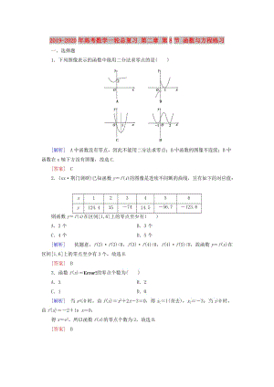 2019-2020年高考數(shù)學(xué)一輪總復(fù)習(xí) 第二章 第8節(jié) 函數(shù)與方程練習(xí).doc