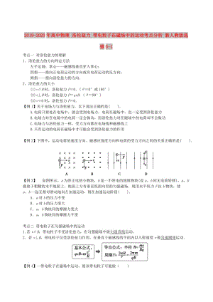 2019-2020年高中物理 洛倫茲力 帶電粒子在磁場(chǎng)中的運(yùn)動(dòng)考點(diǎn)分析 新人教版選修3-1.doc