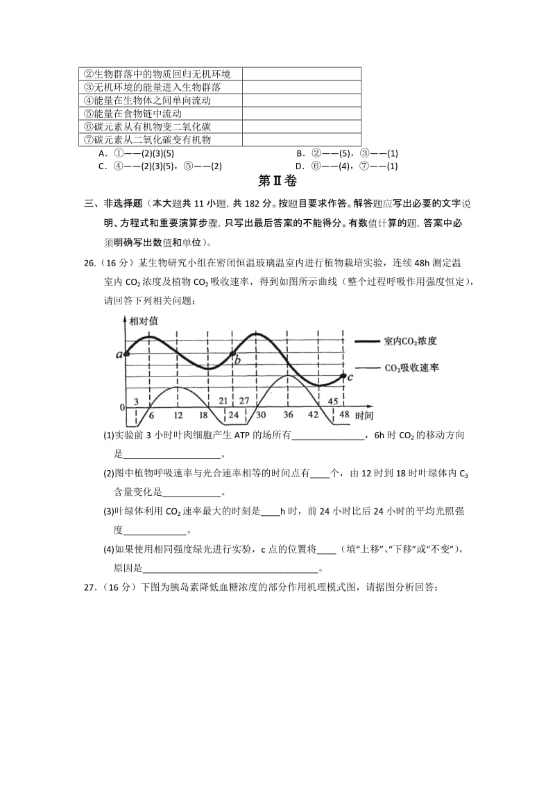 2019-2020年高三第一次高考模拟生物试题 含答案.doc_第2页