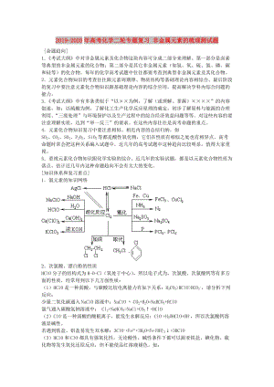 2019-2020年高考化學(xué)二輪專題復(fù)習(xí) 非金屬元素的梳理測試題.doc