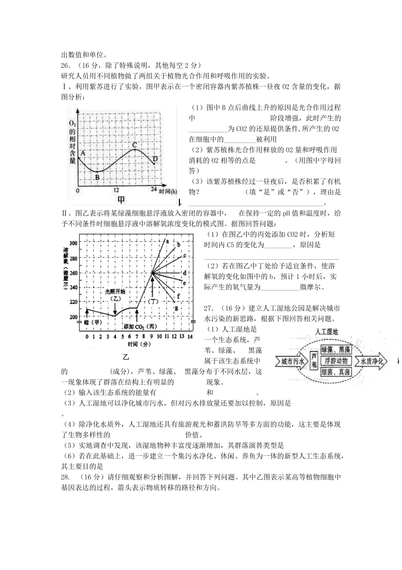 2019-2020年高二理综（生物部分）下学期期末考试试题.doc_第2页