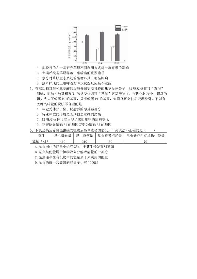 2019-2020年高三生物压轴卷试题（一）.doc_第2页