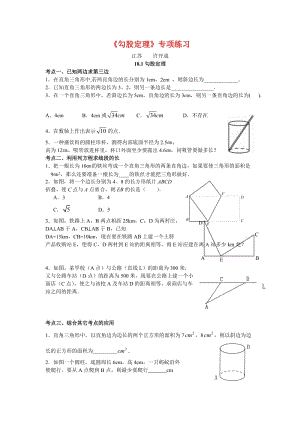 勾股定理 專項練習 新人教版八年級下及答案.rar