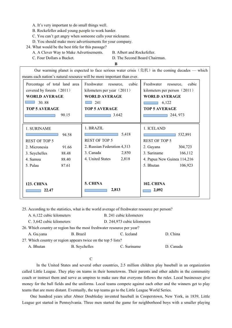 哈尔滨六中2014-2015年高二英语上学期期末试题及答案.doc_第3页