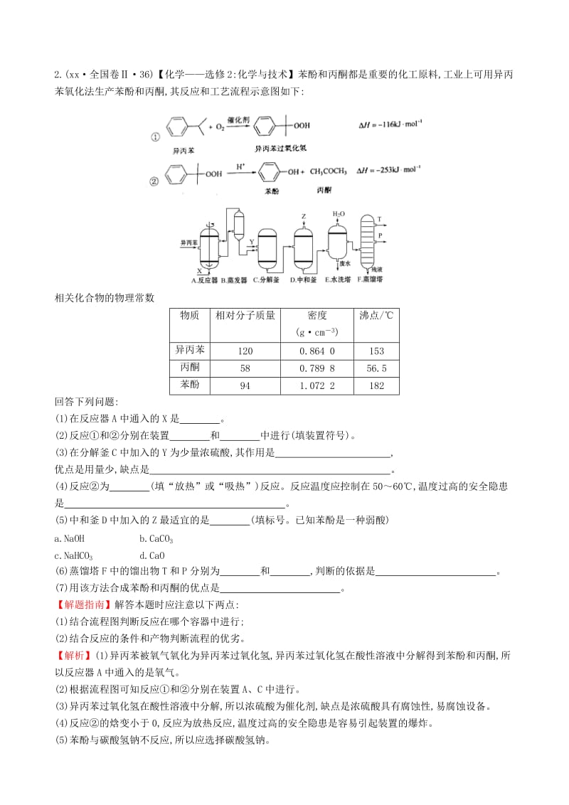 2019-2020年高考化学分类题库 考点22 化学与技术（选修2）.doc_第2页