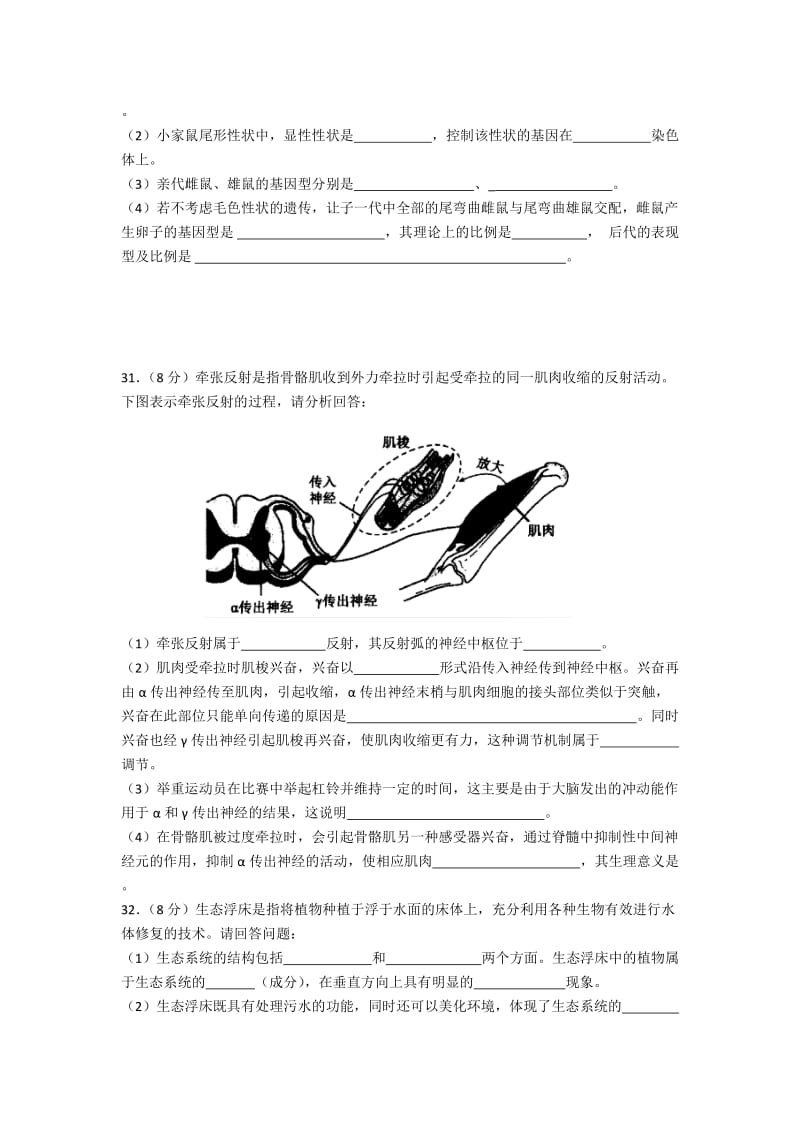 2019-2020年高三第四次自主命题生物试题 含答案.doc_第3页