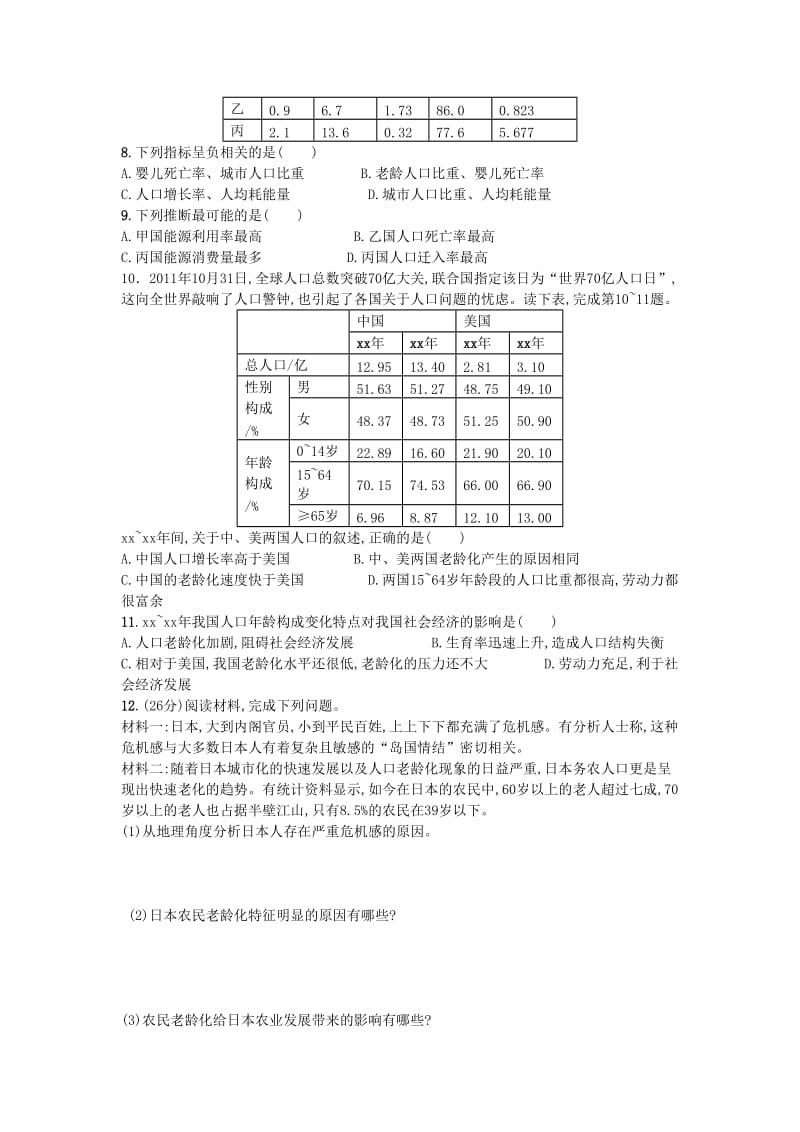 2019-2020年高一暑假作业地理试题1 含答案.doc_第2页