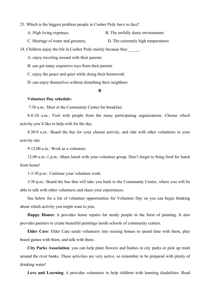 北大附中河南分校2015-2016年高一上学期英语期中试卷及答案.doc_第2页