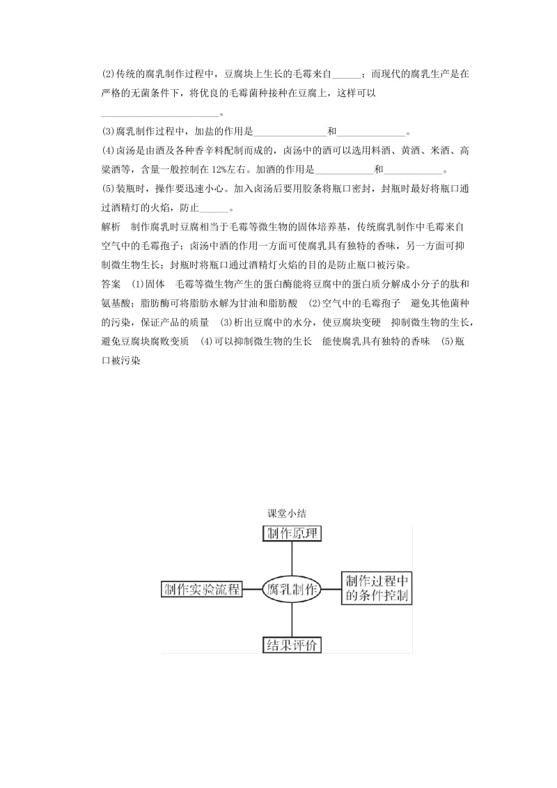 2019-2020年高中生物 随堂达标检测 1.2 腐乳的制作（含解析）新人教版选修1.doc_第2页