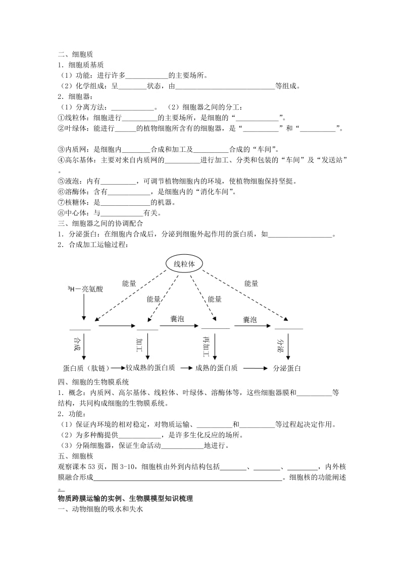 2019-2020年高中生物 学业水平复习测试 第2单元 细胞的结构 新人教版必修1.doc_第2页