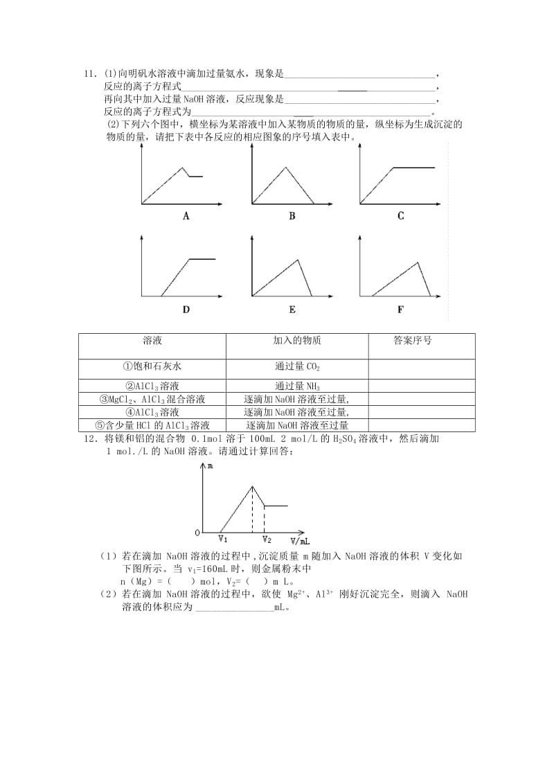 2019-2020年高中化学 第二节 几种重要的金属化合物 第二课时练习 新人教版必修1.doc_第2页