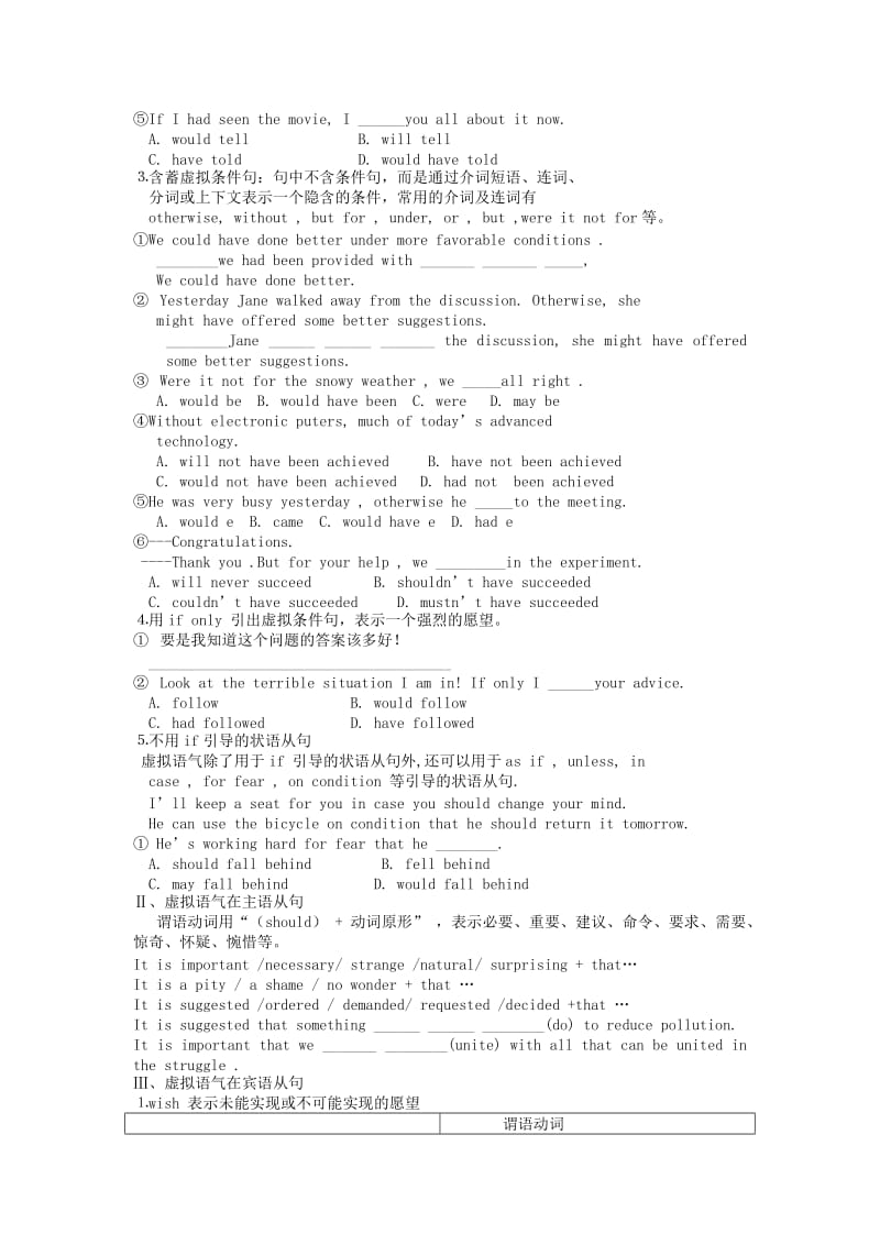 2019-2020年高三英语 虚拟语气复习.doc_第2页