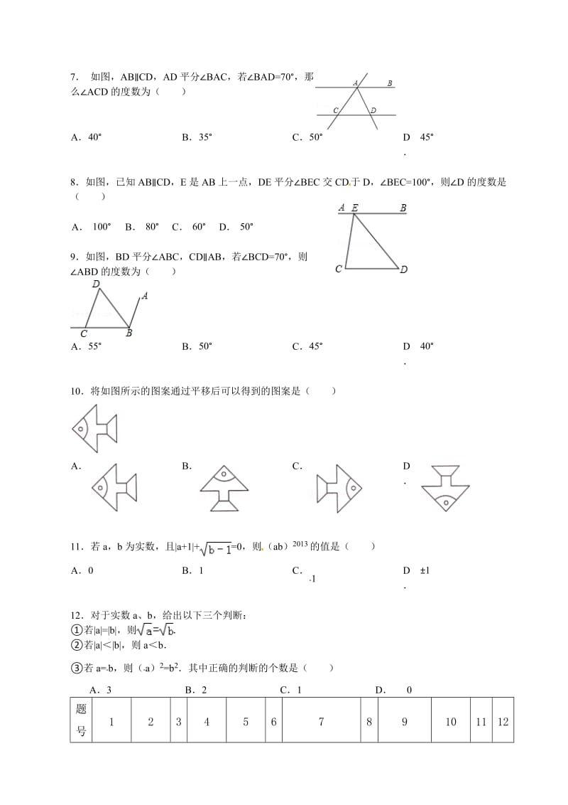 辛店镇中学2013-2014年七年级下第一次月考数学试题及答案.doc_第2页