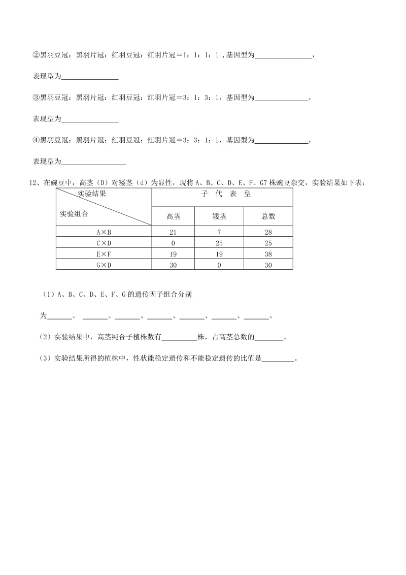 2019-2020年高一生物下学期第4周周末练习.doc_第2页