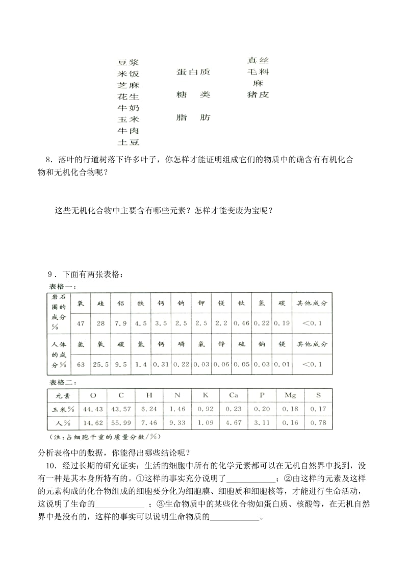 2019-2020年高中生物 第二章第1节 细胞中的元素和化合物同步练习（一）新人教版必修1.doc_第2页