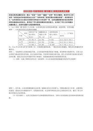 2019-2020年高考政治 微專題七 體現(xiàn)反映類主觀題.doc