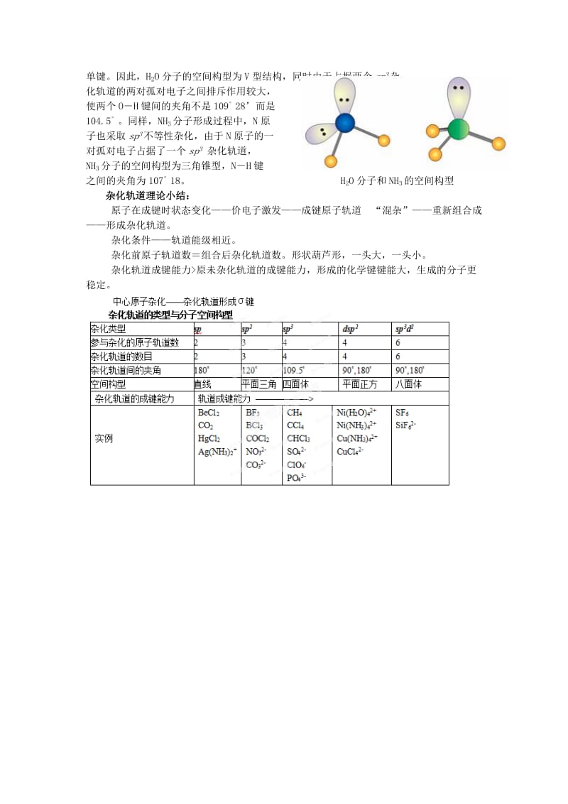 2019-2020年高中化学 课题15 杂化轨道理论竞赛讲义.doc_第3页