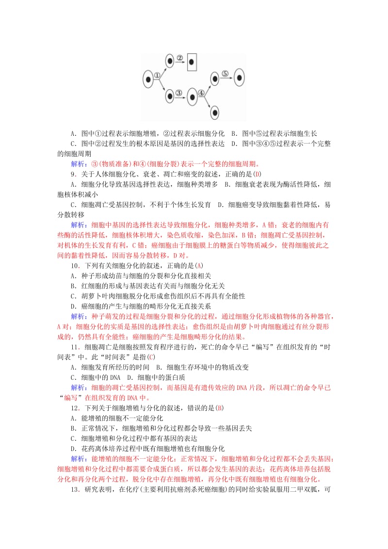 2019-2020年高中生物 第6章 细胞的生命历程阶段检测卷 新人教版必修1.doc_第3页