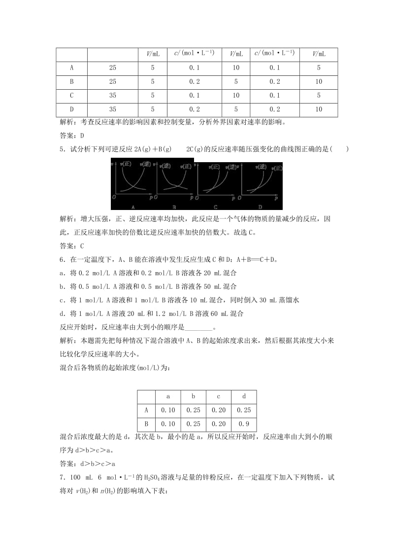 2019-2020年高中化学 2.1.2 影响化学反应速率的因素同步精练 苏教版选修4.doc_第2页