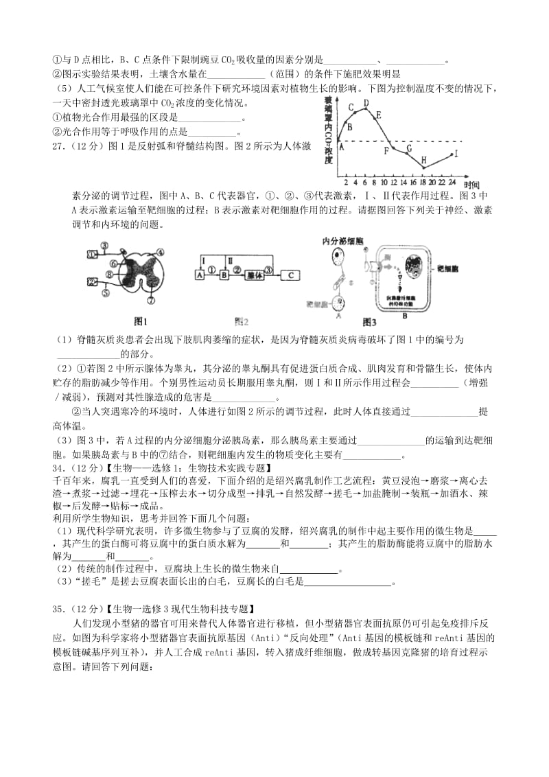 2019-2020年高一生物限时综合训练（5）.doc_第3页