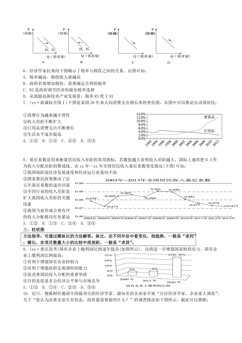 2019-2020年高考政治 微专题二 图表类选择题.doc_第2页