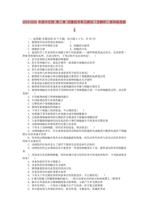 2019-2020年高中生物 第二章 克隆技術(shù)單元測(cè)試（含解析）浙科版選修3.doc