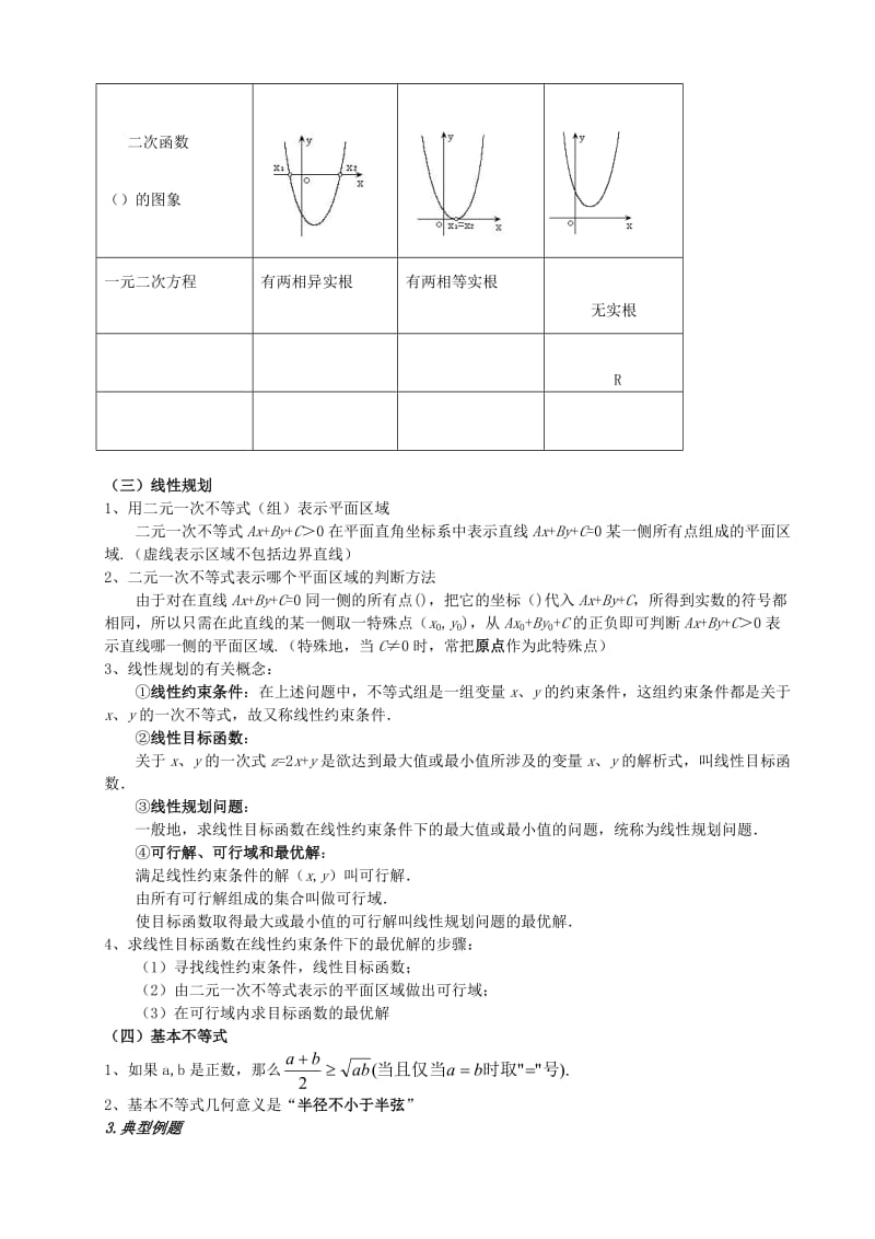 2019-2020年高中数学 5.4不等式复习小结 新人教版必修5.doc_第2页