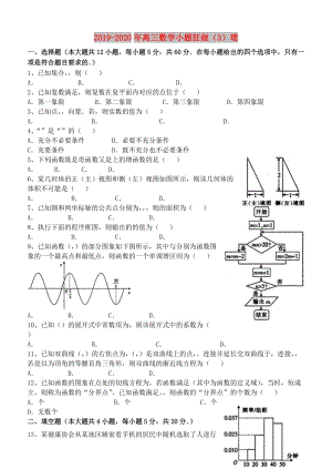 2019-2020年高三數(shù)學(xué)小題狂做（3）理.doc