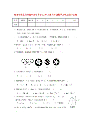 秦皇島市撫寧縣臺(tái)營(yíng)學(xué)區(qū)2018屆九年級(jí)數(shù)學(xué)上期中試題含答案.doc