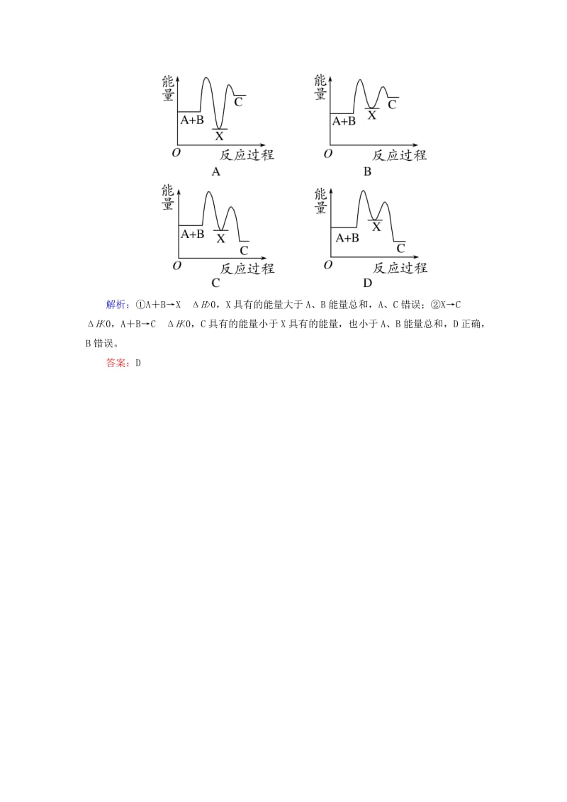 2019-2020年高中化学 第一章 第一节 化学反应与能量的变化随堂练习1（含解析）新人教版选修4.doc_第2页