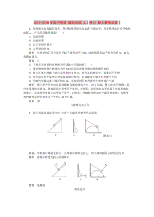 2019-2020年高中物理 題組訓(xùn)練 3.2彈力 新人教版必修1.doc