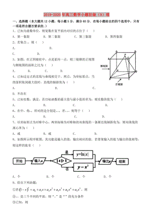 2019-2020年高三數(shù)學(xué)小題狂做（9）理.doc