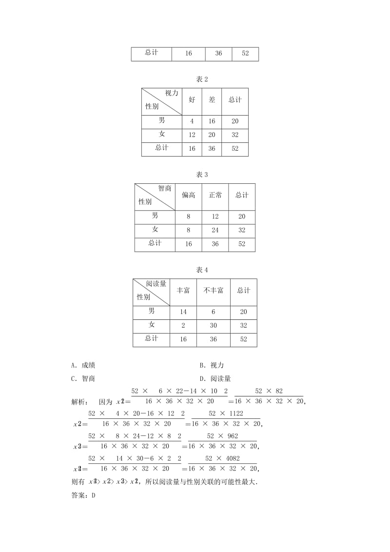 2019-2020年高考数学5年真题备考题库 第十章 第4节 变量间的相关关系、统计案例 理（含解析）.doc_第3页