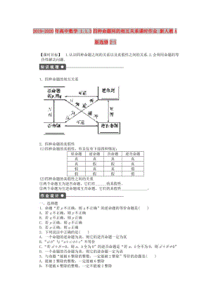 2019-2020年高中數(shù)學(xué) 1.1.3四種命題間的相互關(guān)系課時作業(yè) 新人教A版選修2-1.doc