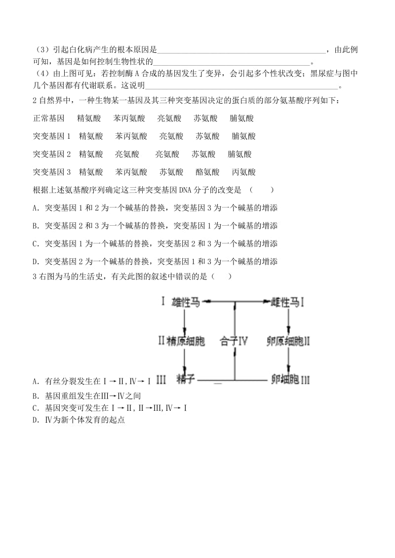 2019-2020年高中生物 5.1基因突变和基因重组训练案新人教版必修2.doc_第2页