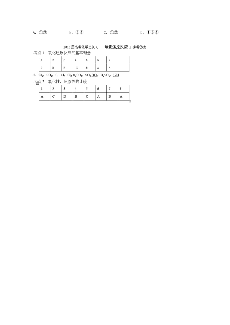 2019-2020年高考化学三轮复习 氧化还原反应同步训练题（1）.doc_第3页