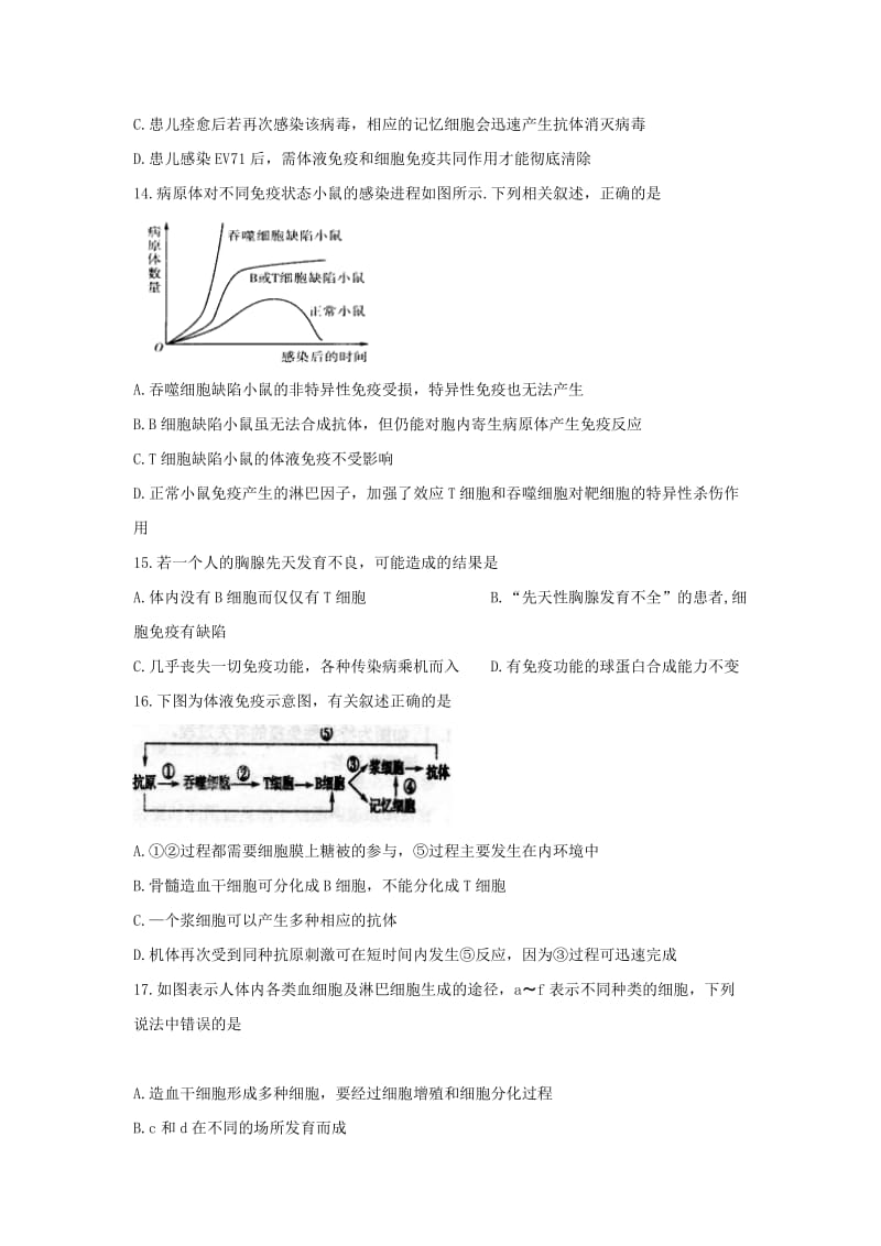 2019-2020年高二上学期周考（11.27）生物试题 含答案.doc_第3页