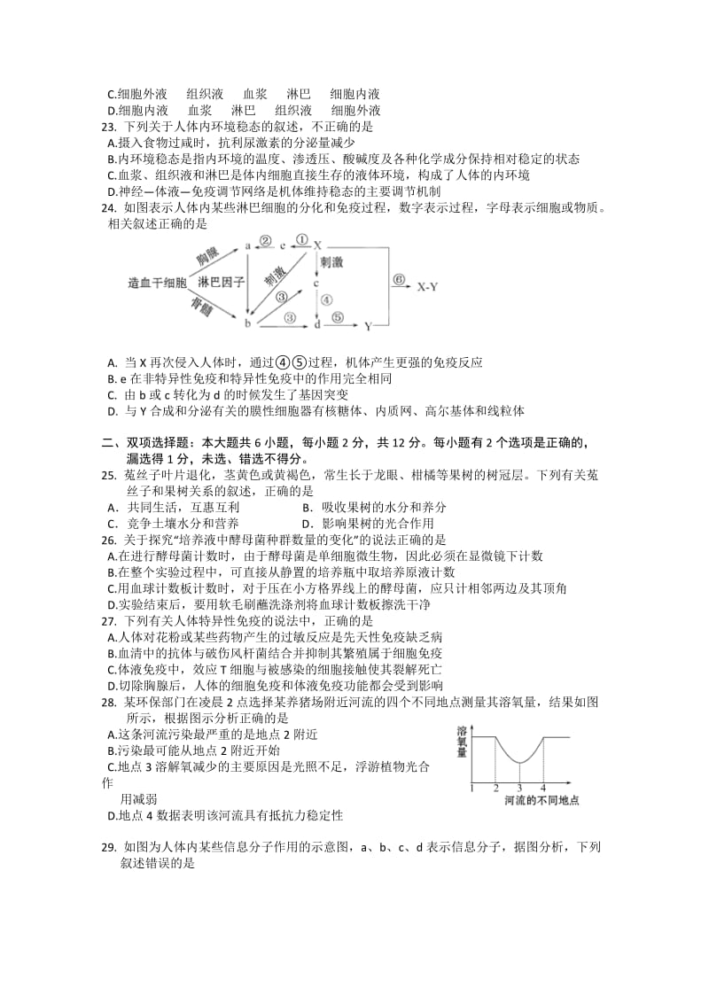 2019-2020年高二上学期期末考试试题（生物理）.doc_第3页