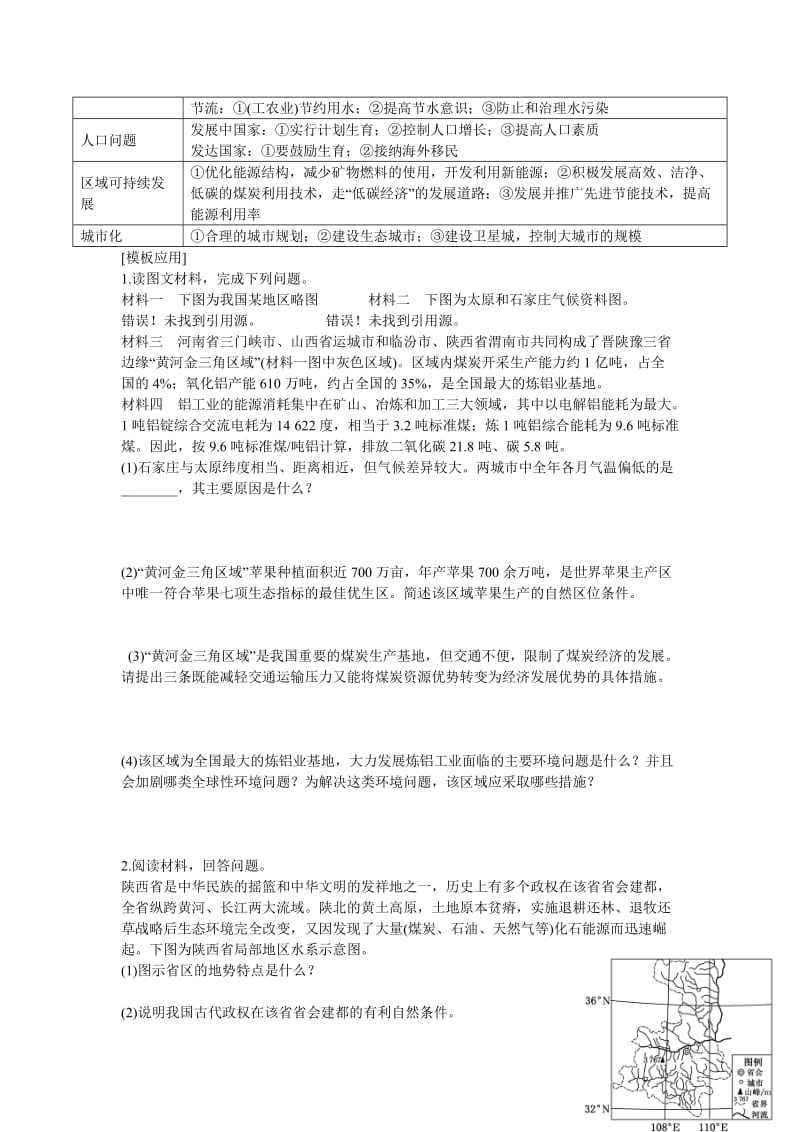 2019-2020年高三地理 措施类主观题的答题模板复习.doc_第2页