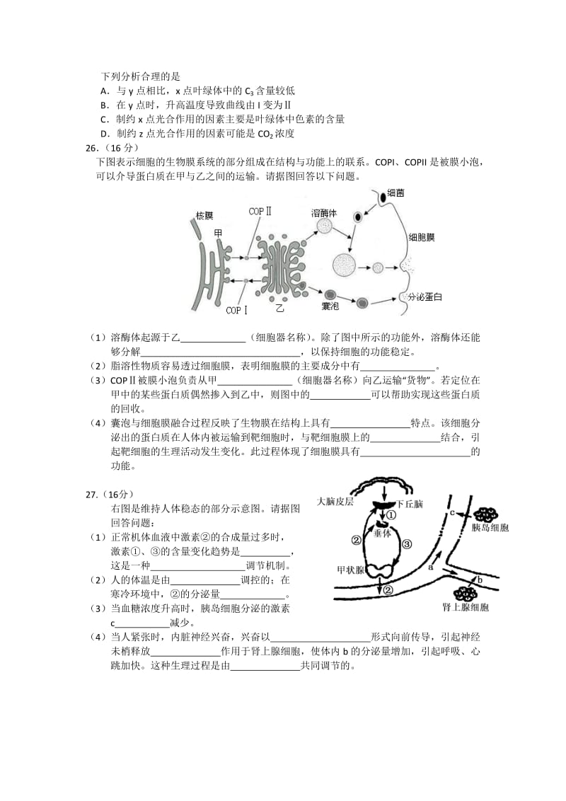 2019-2020年高中毕业班高考第一次模拟考生物试题.doc_第2页