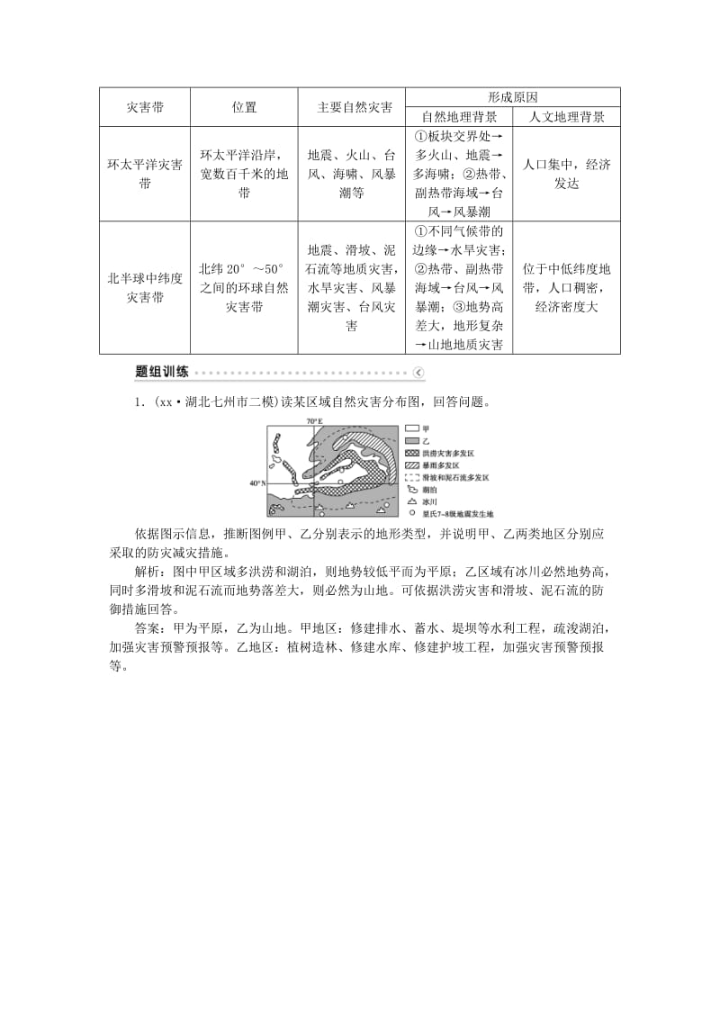 2019-2020年高考地理大一轮复习 第44讲 自然灾害与人类活动（选修5）讲练.doc_第3页