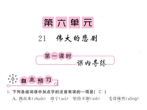 2017年人教版七年級(jí)語(yǔ)文下冊(cè)第六單元課內(nèi)課外練習(xí)題及答案.rar