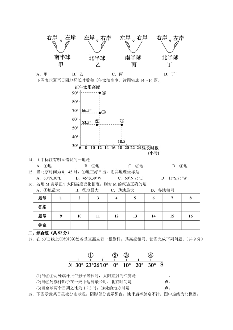 2019-2020年高二下学期第十一次周练地理试题 含答案.doc_第3页