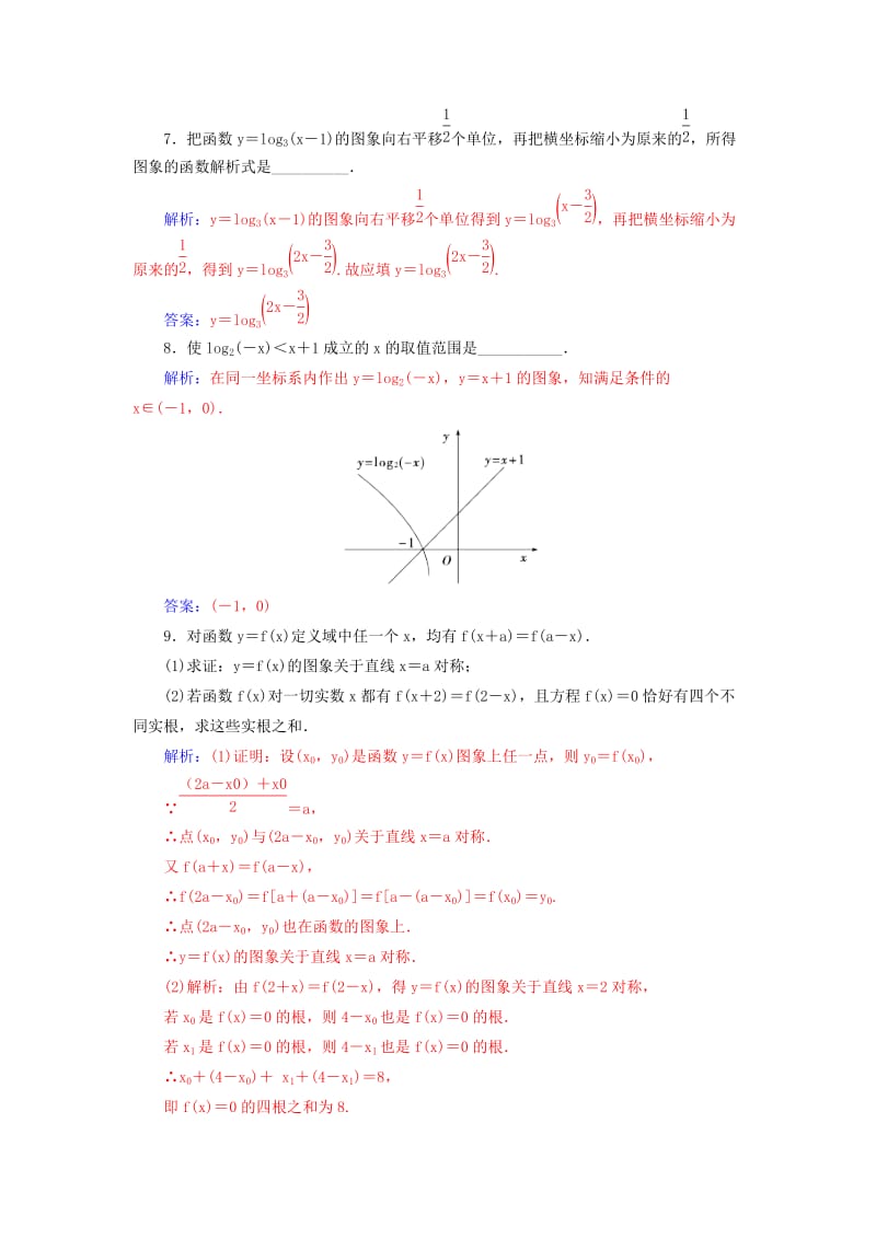 2019-2020年高考数学一轮复习 2.9函数的图象及其变换练习 理.doc_第3页