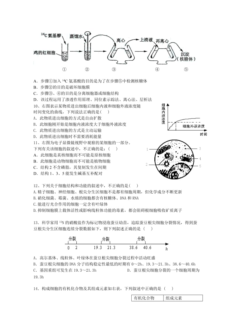 2019-2020年高三第一次模考生物试题 含答案.doc_第2页