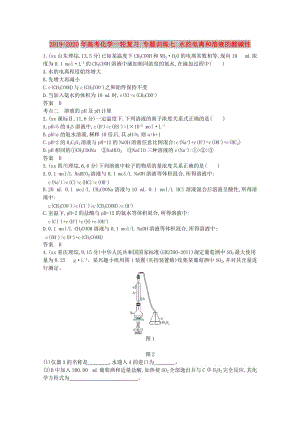 2019-2020年高考化學(xué)一輪復(fù)習(xí) 專(zhuān)題訓(xùn)練七 水的電離和溶液的酸堿性.doc