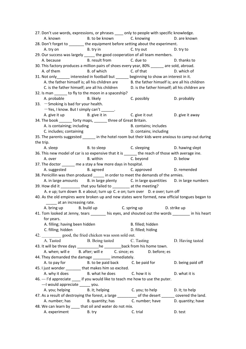 2019-2020年高二寒假作业四英语含答案.doc_第2页