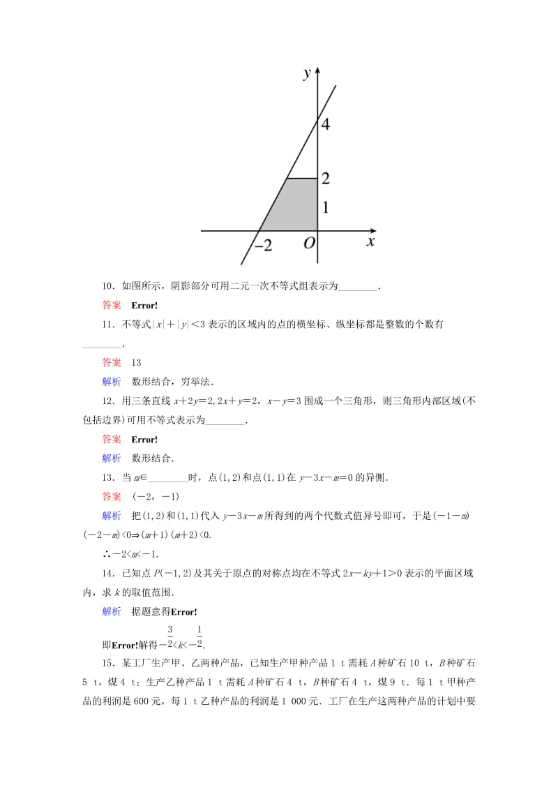 2019-2020年高中数学 课时作业25 二元一次不等式（组）表示的平面区域新人教版必修5.doc_第3页