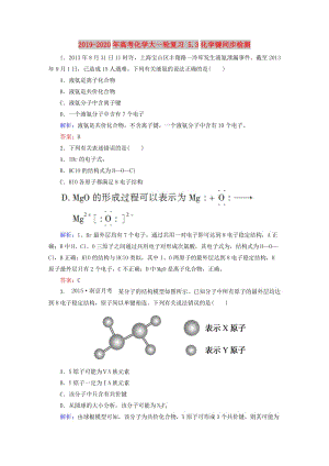 2019-2020年高考化學(xué)大一輪復(fù)習(xí) 5.3化學(xué)鍵同步檢測.DOC