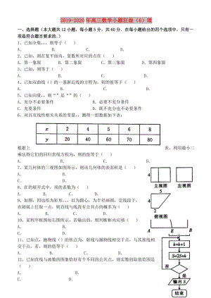 2019-2020年高三數(shù)學(xué)小題狂做（6）理.doc